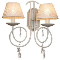 Casa Padrino Barock Wandleuchte mit Kristall-Deco, Weiss - Leuchte Lampe
