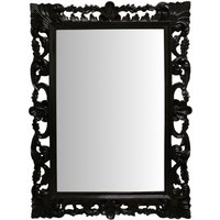 Casa Padrino Barock Wandspiegel Schwarz Klavierlack, Höhe 117 cm, Breite 87 cm - Edel & Prunkvoll