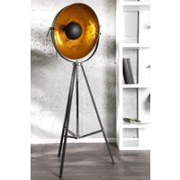 Designer Studioleuchte Stativ-Lampe, Stehleuchte in Schwarz/Gold Höhe: 160 cm - Tripod floor lamp