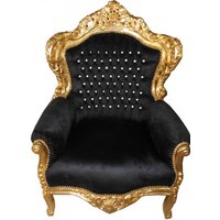 Casa Padrino Barock Sessel "King" Schwarz/Gold mit Bling Bling Glitzersteinen
