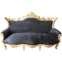 Casa Padrino Barock Sofa Master Schwarz/Gold