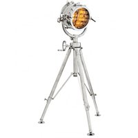 Casa Padrino Luxus Industrial Studioleuchte Marine Lampe Stehleuchte im Industrie Design - Polished Aluminium - Luxus Qualität