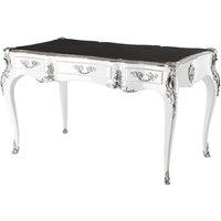 Casa Padrino Luxus Barock Schreibtisch Weià Hochglanz Silber Sekretär
