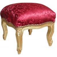 Casa Padrino Barock FuÃhocker Bordeauxrot Muster / Gold - Antik Stil Möbel - Hocker