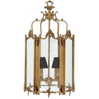 Casa Padrino Barock Hängeleuchte aus Messing Antik-Look, 4 Flammiger Kronleuchter, Breite 39 cm, Höhe 73 cm, Tiefe 42 cm - Barock Schloss Lampe - feinste Qualität