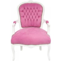 Casa Padrino Barock Salon Stuhl Mod1 Rosa / Weiss