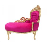 Casa Padrino Barock Kinder Chaiselongue Pink/Gold - Kindermöbel
