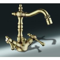 Luxus Bad Zubehör - Jugendstil Retro Bidet Armatur Einlochbatterie Altgold / Bronze Serie Milano - Made in Italy