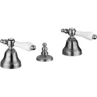 Luxus Bad Zubehör - Jugendstil Retro Bidet Dreilochbatterie mit Ablaufgarnitur Chrom Serie Milano - Made in Italy