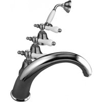 Luxus Bad Zubehör - Jugendstil Retro 5 Loch Wannen Kombination Chrom Serie Milano - Made in Italy - Nostalgisch Antik Stil