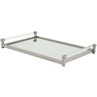 Casa Padrino Luxus Tablett Rechteckig Massiv Spiegel Oberfläche Edelstahl Massiv vernickelt 36 x 36 cm - Luxury Collection - 5 Sterne Gastronomie Einrichtung