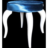 Casa Padrino Barock Sitzhocker Türkis / Weià - Designer Rundhocker - Luxus Qualität