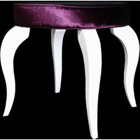 Casa Padrino Barock Sitzhocker Lila / Weià - Designer Rundhocker - Luxus Qualität