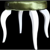Casa Padrino Barock Sitzhocker Grün / Weià - Designer Rundhocker - Luxus Qualität - Hocker