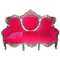 Casa Padrino Barock Lounge Sofa "King" Pink / Silber