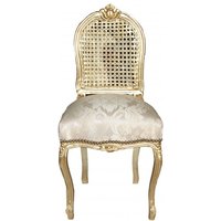 Casa Padrino Barock Damen Stuhl Gold Muster / Gold - Schminkstuhl