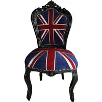 Casa Padrino Barock Esszimmer Stuhl Union Jack / Schwarz - Möbel Antik Stil