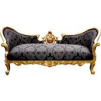 Casa Padrino Barock Sofa Vampire Schwarz Muster / Gold - Möbel
