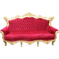 Casa Padrino Barock Sofa Master Bordeaux Rot / Gold Mod2 - Wohnzimmer Möbel Loung Couch