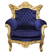 Casa Padrino Barock Sessel "Al Capone" Mod2 Royalblau/Gold