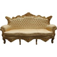 Casa Padrino Barock Sofa Master Gold Muster / Gold - Wohnzimmer Couch Möbel Lounge