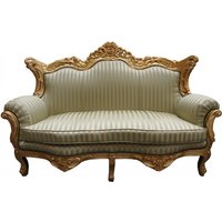 Casa Padrino Barock 2er Sofa Master Jadegrün /Beige / Gold - Wohnzimmer Couch Möbel Lounge