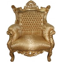 Casa Padrino Barock Sessel "Al Capone" Mod 2 Gold Muster / Gold Möbel Antik Stil
