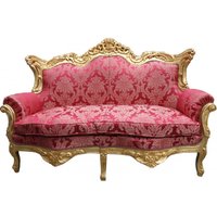 Casa Padrino Barock 2er Sofa Master Bordeaux Muster/ Gold 2Mod - Wohnzimmer Couch Möbel Lounge