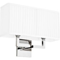 Casa Padrino Luxus Wandleuchte Luxury Hotel WeiØ vernickeltes Metall - Wand Leuchte Lampe