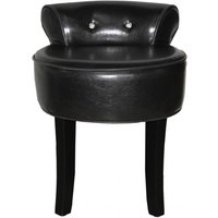 Casa Padrino Designer Hocker Boston Schwarz / Schwarz mit Bling Bling Steinen - Barock Schminktisch Stuhl