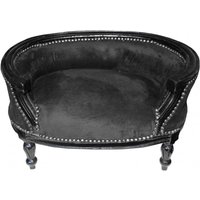 Barock Hunde & Katzen Sofa Schwarz /Schwarz Hundebett & Katzenbett