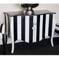 Casa Padrino Barock Kommode Schwarz/WeiØ Streifen 120cm Mod - Antik Stil Möbel