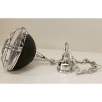 Casa Padrino Industrial Hängeleuchte Silber Vernickelt / Schwarz Druchmesser 49 cm - Industrie Design Vintage Lampe Leuchte