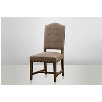 Rustikaler Esszimmer Stuhl aus dem Hause Casa Padrino - Bezug / Beige - Massiv - Schloss Burg Gutshaus Möbel