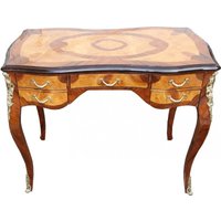 Casa Padrino Luxus Barock Schreibtisch Mahagoni Wurzelholz Furnier 100 x 80 x 58 cm- Sekretär Luxus Möbel
