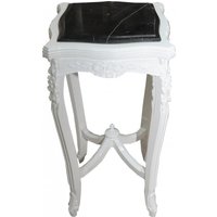 Casa Padrino Barock Beistelltisch mit Marmorplatte Viereckig Weiss Mod W17 70 x 37 cm - Antik Stil