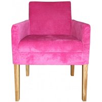 Casa Padrino Luxus Esszimmer Stuhl Pink / Holz Farbig mit Armlehnen