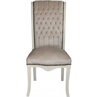 Casa Padrino Barock Hochlehner Esszimmer Stuhl Creme - Hochlehnstuhl Möbel- Barock Möbel