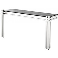 Casa Padrino Luxus Konsole Edelstahl / getöntes Glas - Konsolen Tisch - Sekretär Konsole - Telefontisch - Hotel Möbel