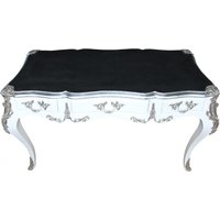 Casa Padrino Luxus Barock Schreibtisch WeiØ / Silber Sekretär Luxus Möbel