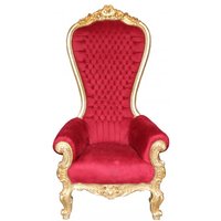 Casa Padrino Barock Thron Sessel Majestic Mod2 Bordeaux Rot/Gold - Riesensessel -Thron Stuhl Tron
