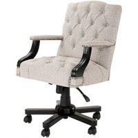 Luxus Chef Büro Stuhl Creme / Braun Drehstuhl Schreibtisch Stuhl - Chefsessel