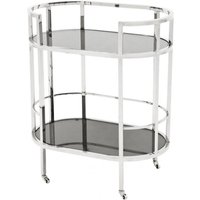 Casa Padrino Luxus Bar Trolley Servierwagen aus Edelstahl und Glas 70 x 43 x H. 81 cm - Luxus Hotel & Restaurant Einrichtung Möbel