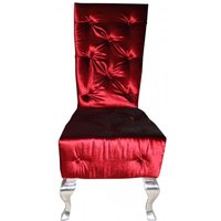 Casa Padrino Barock Esszimmer Stuhl Bordeaux / Silber - Designer Stuhl - Luxus Qualität Hochlehnstuhl Hochlehner
