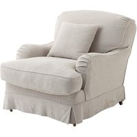 Chesterfield Luxus Leinen Ohrensessel Vintage Naturale von Casa Padrino - Club Sessel