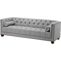 Casa Padrino Luxus Sofa Kubus Fischgrätmuster Grau - 3 Sitzer - Hotel Einrichtung