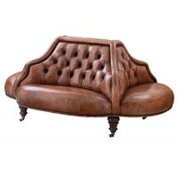 Casa Padrino Luxus Echt Leder Sofa Vintage Leder Braun 4 Seitig - Luxus Hotel Club Sofa