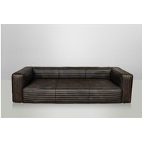Casa Padrino Luxus Echt Leder Sofa VLAB Leder New Fudge - 3 Sitzer - Luxus Hotel Club Möbel