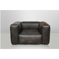Casa Padrino Luxus Echt Leder Sessel VLAB New Fudge - Club Sessel