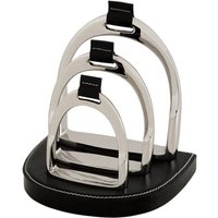 Casa Padrino Luxus Briefständer Echtleder Schwarz - Leder Ständer Briefe Visitenkarten - Büro Accessoire